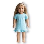 Blank 18 Inch Doll Puff Sleeve Ruffle Dress